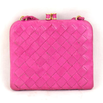 BOTTEGA VENETA Wallet Leather Pink Ladies Clasp Coin Case Purse