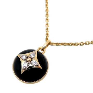 LOUIS VUITTON Yellow Gold Diamond,Onyx Women's Necklace Carat/0.07 [Onyx,White,Yellow]