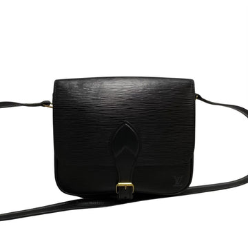 LOUIS VUITTON Vintage Cartesiere Epi Leather Shoulder Bag Pochette Black Noir