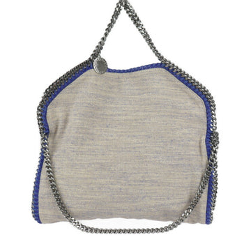STELLA MCCARTNEY Falabella Handbag 234387 Canvas Beige Blue Silver Hardware 2WAY Shoulder Bag