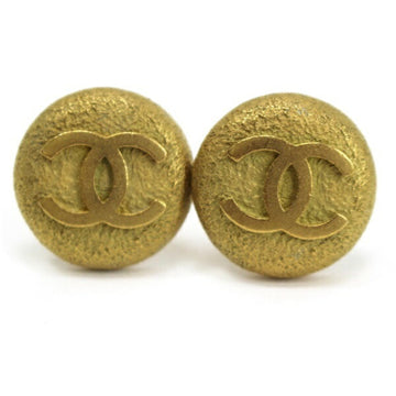 Chanel earrings gold color coco mark round CHANEL ladies clip type