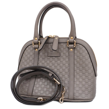 GUCCIAuth  Microssima 2way Bag 449654 Women's Leather Gray