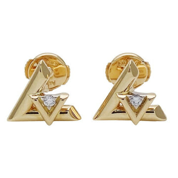 LOUIS VUITTON Earrings Ladies 750YG Diamond LV Vault One Yellow Gold Q96969