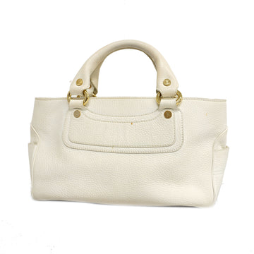 CELINEAuth  Boogie Bag Women's Leather Handbag White