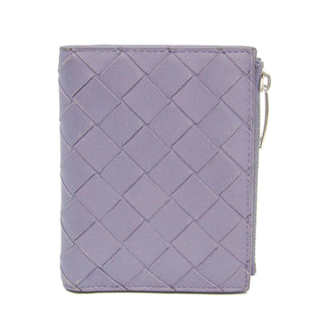 BOTTEGA VENETA Intrecciato 608059 Women's Leather Wallet [bi-fold] Light Purple