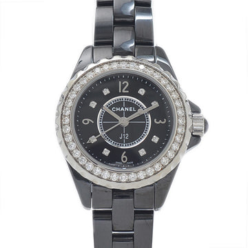 Chanel J12 29mm Ladies Diamond Bezel 8P Watch Black Ceramic Quartz H2571