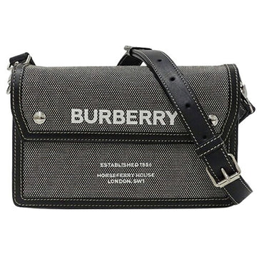 BURBERRY Bag Women's Shoulder Canvas Horseferry Black Gray Micro