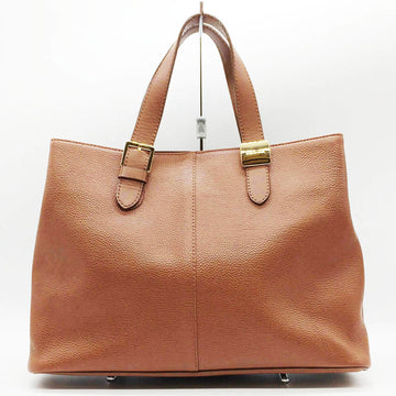 BURBERRY Tote Bag Handbag Brown Leather Nova Check Ladies Men's Fashion