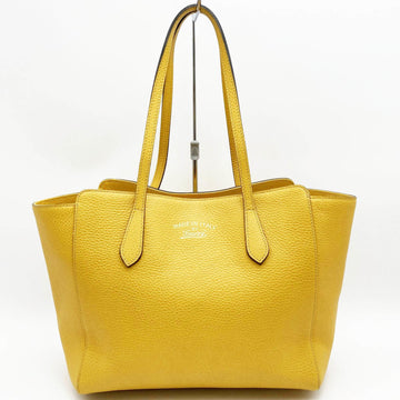 GUCCI Swing Tote Bag Shoulder Yellow Leather Ladies Fashion 354408 USED