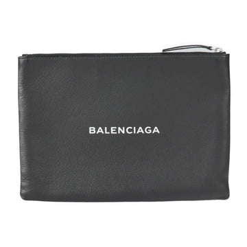 Balenciaga Everyday Second Bag 485110 Leather Black Silver Hardware Pouch Clutch
