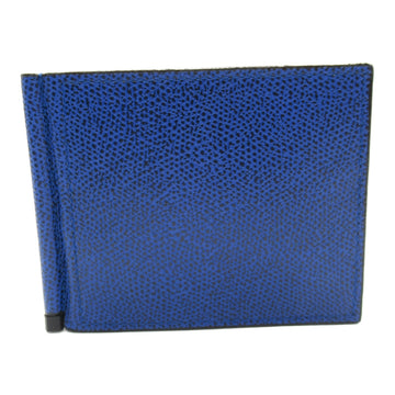 VALEXTRA Money Clip Card Case Blue leather SGSR0080028LRDWG99 B