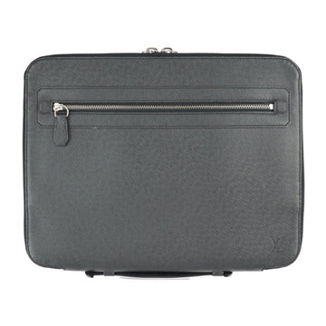 LOUIS VUITTON Vladimir Business Bag M32612 Taiga Ardoise Silver Hardware Round Zipper Handbag Book Second