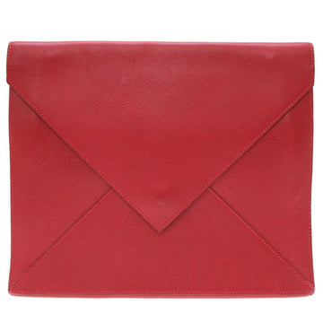 HERMES Couchevel Red 〇Z Engraved Clutch Bag 0225  Second Cup 5J0225E5