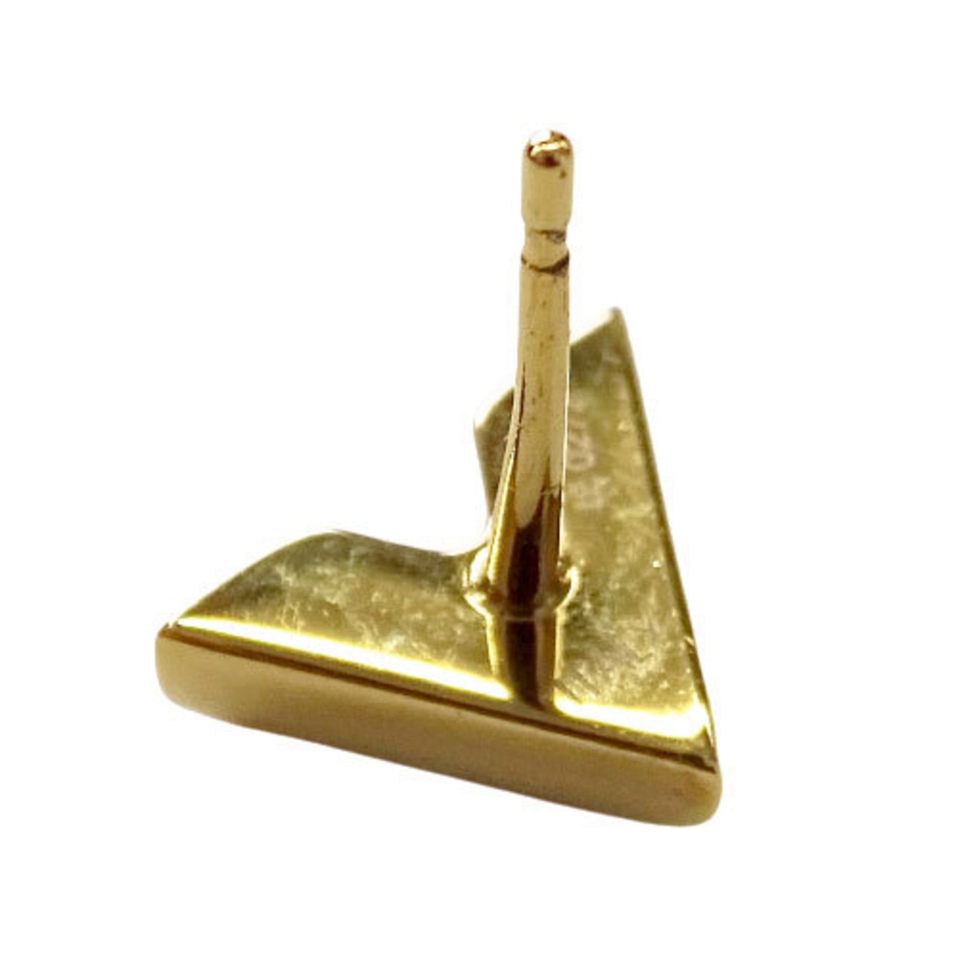LOUIS VUITTON Brass Essential V Stud Earrings Gold 1277517