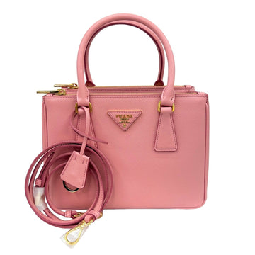 Prada 2WAY shoulder bag Galleria Saffianolx handbag logo pink ladies 1BA896 gold metal fittings Saffiano
