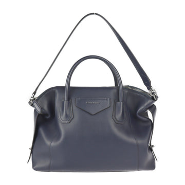 Givenchy Antigona soft medium handbag leather navy silver metal fittings 2WAY shoulder bag tote