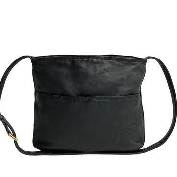 LOEWE Anagram Nappa Leather One Shoulder Bag Tote Navy 149-5