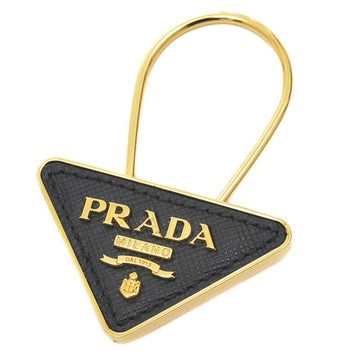 PRADA Triangle Logo Key Hook Saffiano/Metal Black/Gold 1PP301