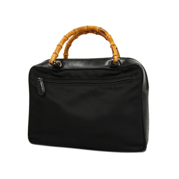 GUCCIAuth  Bamboo Handbag 000 1998 0538 Women's Nylon Canvas Handbag Black