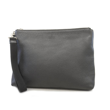 Gucci Cosmopolis 387075 Unisex Leather Clutch Bag Black