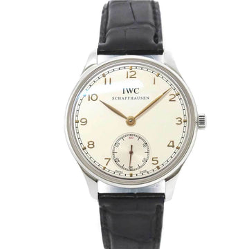 IWC Portugieser Hand-Wound IW545408 Men's Watch Silver Dial Skeleton Back Manual Winding International Company Portuguese