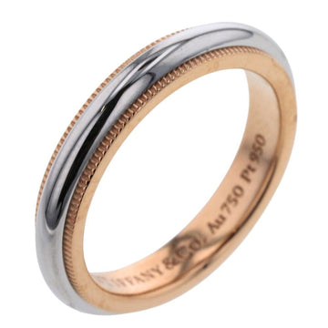 TIFFANY Ring Milgrain Width approx. 3.5mm Platinum PT950 K18 Pink Gold No. 10 Women's &Co.