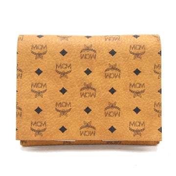MCM Clutch Bag in Visetos MYZASJP02CO001 Brown Leather Pouch Handbag Square Bottom Men Women
