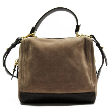 SALVATORE FERRAGAMO Handbag Diagonal Shoulder Bag 2Way Brown Leather x Suede