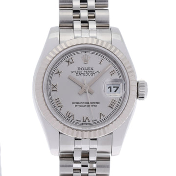 ROLEX Datejust 179174 Women's SS/WG Watch Automatic Silver Dial