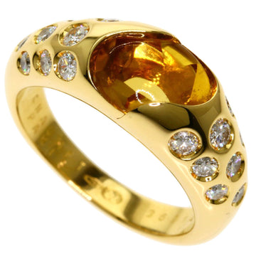 Chaumet Citrine Diamond Ring / K18 Yellow Gold Ladies
