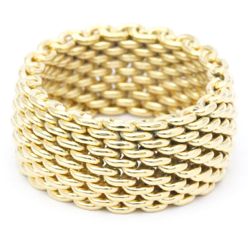 TIFFANY Somerset Mesh Ring Yellow Gold [18K] Fashion No Stone Band Ring Gold