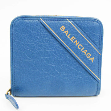 BALENCIAGA BLANKET BILLFOLD 466877 Women,Men Leather Wallet [bi-fold] Dark Blue,Gold