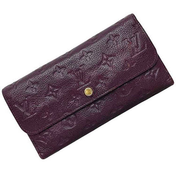 LOUIS VUITTON Tri-Fold Long Wallet Portefeuille Virtuose Purple Gold Orb Monogram Implant M60294 Leather C101  Fold Embossed