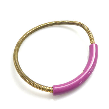 CHANEL Bangle Bracelet Logo Metal/Resin Gold/Purple Ladies