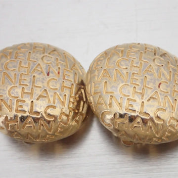 CHANEL earrings logo metal gold ladies