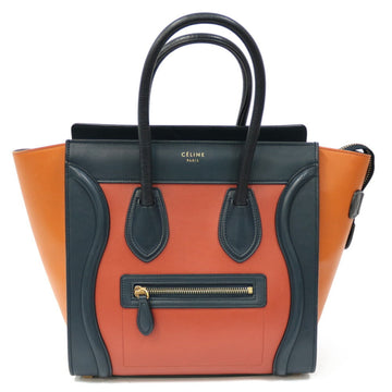 Celine Handbag Luggage Micro Shopper Multicolor Orange Ladies