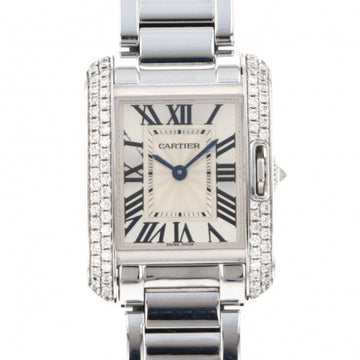 CARTIER Tank Anglaise SM WT100008 Silver Dial Watch Ladies