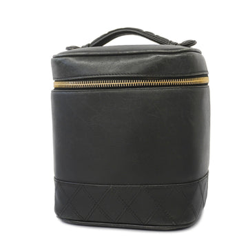 Chanel Vanity Bag Bicolore Leather Black Gold Metal