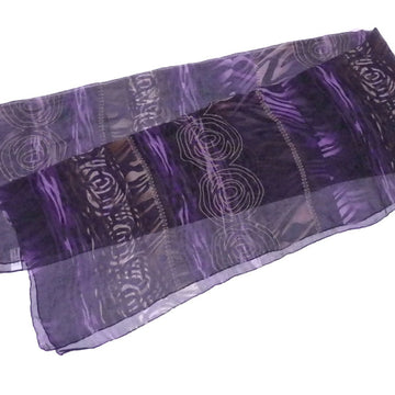SALVATORE FERRAGAMO scarf purple x multicolor 100% silk ladies