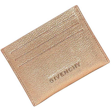 GIVENCHY pass case pink gold leather  card holder metallic ladies