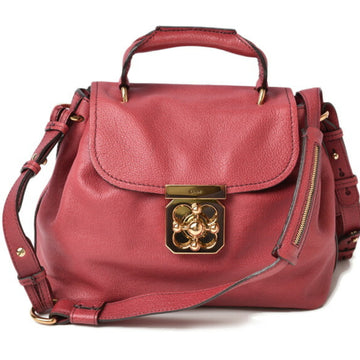CHLOE  handbag shoulder bag 2way ELISIE Elsie leather Bordeaux
