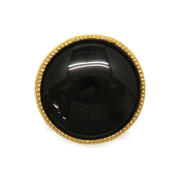 Chanel Vintage Onyx 96A Gold Brooch Accessory Black