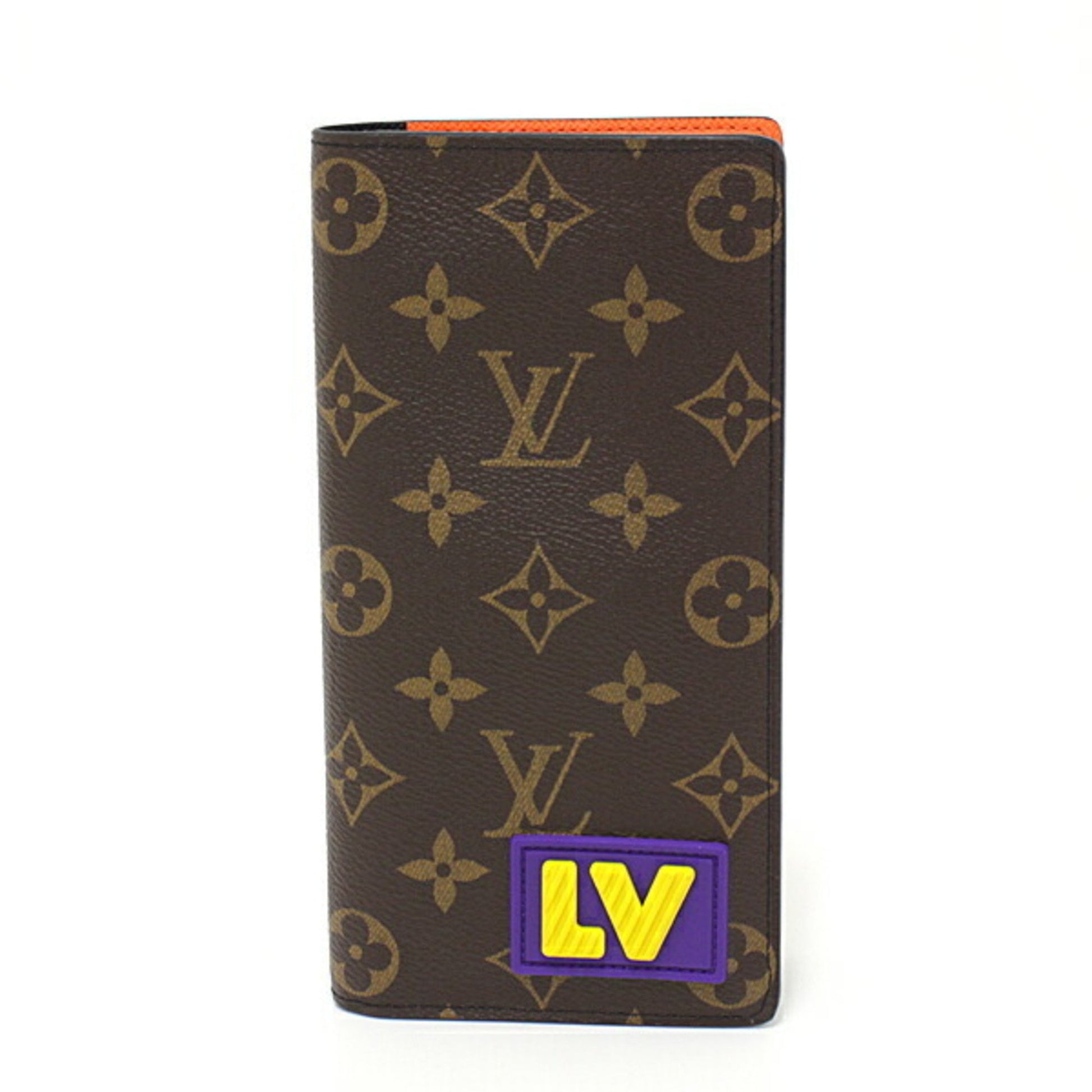 Louis Vuitton Portofeuil Brothers NM Monogram Canvas Brown / Multicolor  M80523 Long Bi-Fold Wallet Men's Rubber Patch