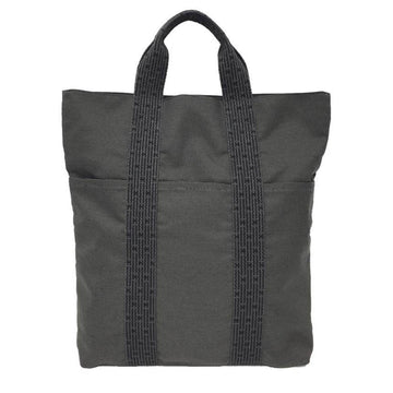 Hermes Yale line cabas handbag tote bag nylon canvas gray