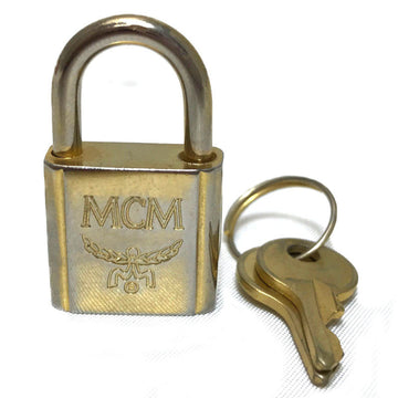 MCM Cadena Padlock Key Gold Metal Charm Bag
