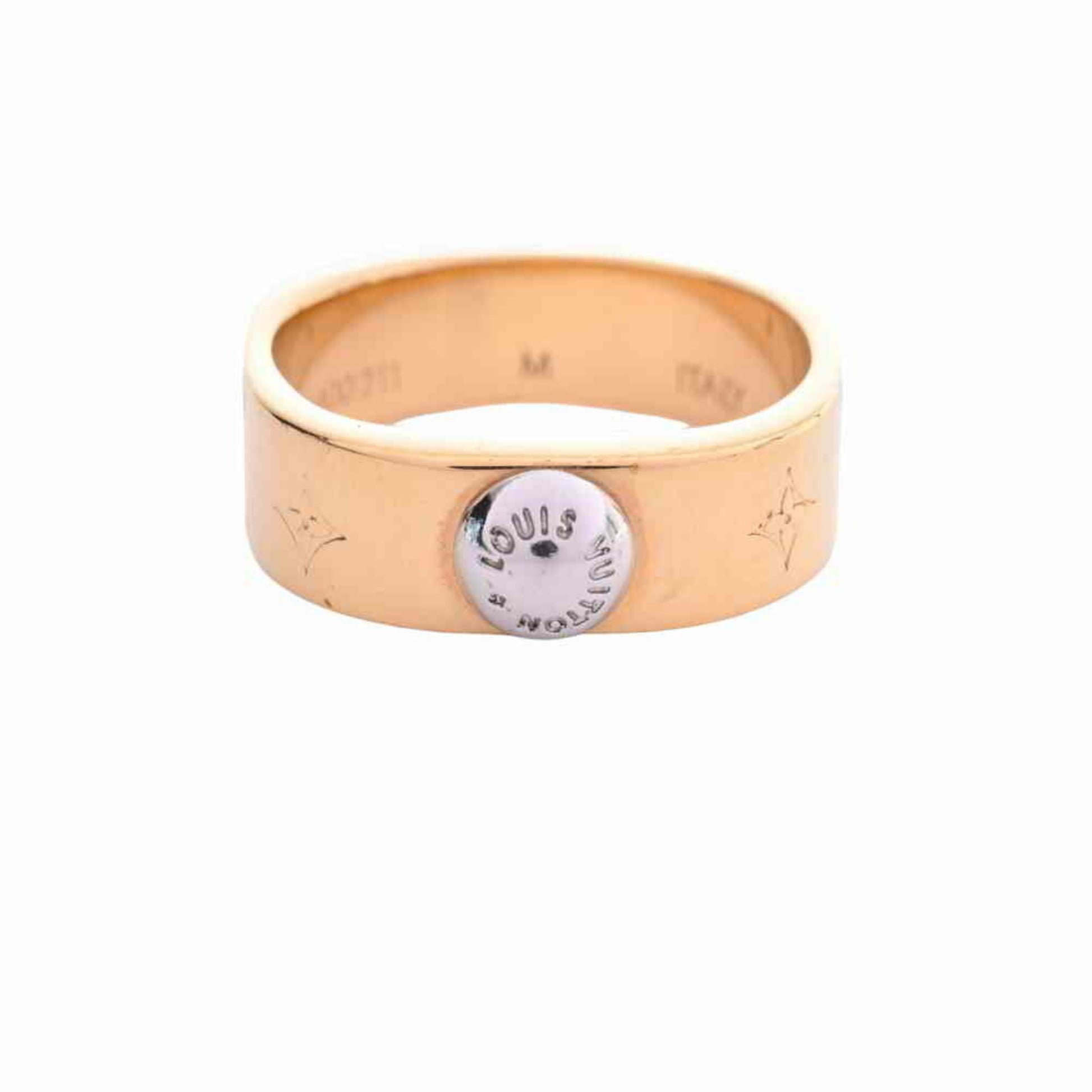 Authenticated Used Louis Vuitton LOUIS VUITTON ring nanogram M00214 M size pink  gold x silver aq5178 