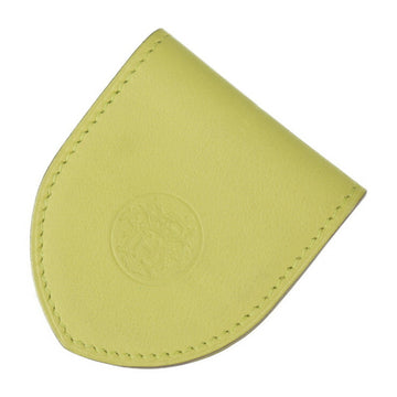 HERMES Money Clip Leather Vaux Swift Yellow Ex Libris Bill Magnet Type