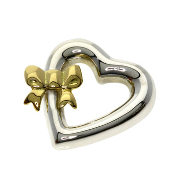 TIFFANY Heart Ribbon Pendant Top Silver/K18YG Women's &Co.