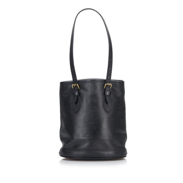 Louis Vuitton Epi Bucket PM Tote Bag Shoulder M58992 Noir Black Leather Ladies LOUIS VUITTON