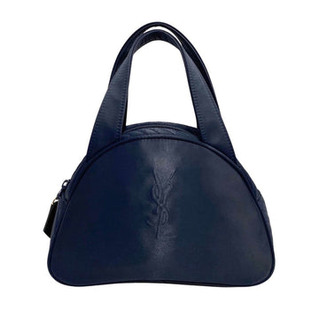 YVES SAINT LAURENT YSL Logo Nylon Handbag Mini Tote Bag Navy